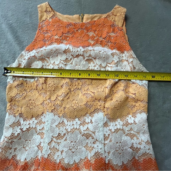 New York & Company Shades of Orange Lace Sleeveless Dress - Picture 7 of 11